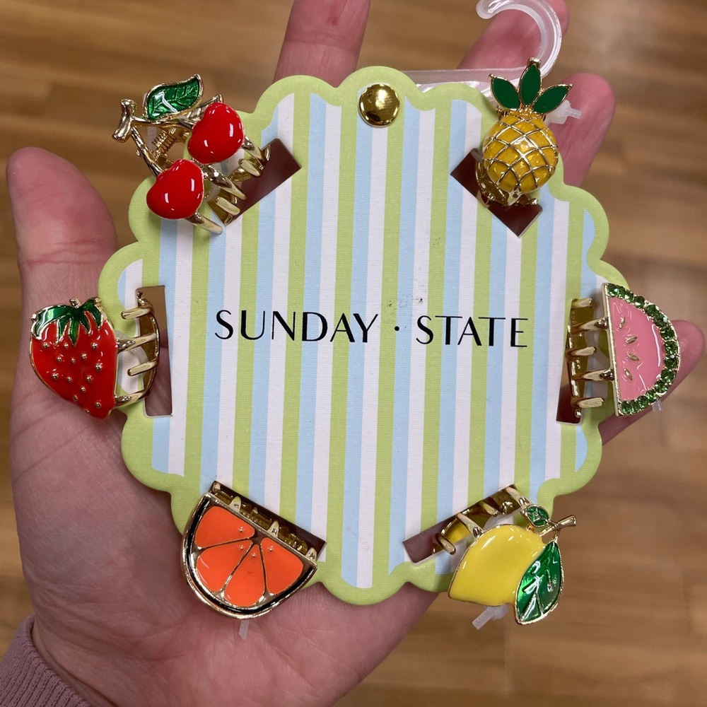 New！6 Pieces Cute  Fruit Hair Clips Set